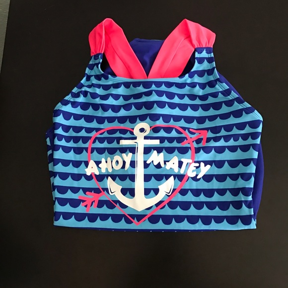 SALE NWT Ahoy Matey Girls Swim Suit - Picture 2 of 3