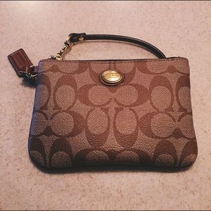 Coach zip wristlet wallet