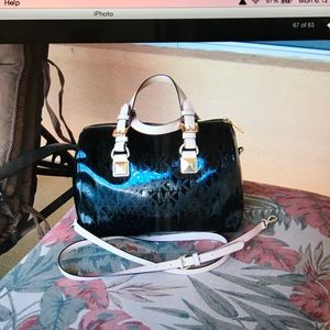 Michael Kors Grayson Satchel Medium Mirror Black