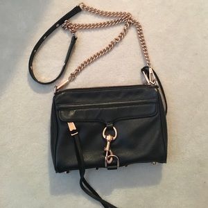 Rebecca Minkoff mini MAC black rose gold hardware