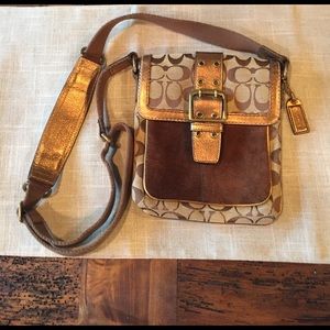 Coach- Brown and Golden Crossbody Purse