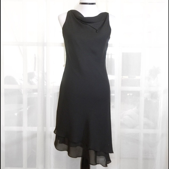 Virgo Petites Dresses & Skirts - Virgo Petite Black Ruffle Hem Evening Dress