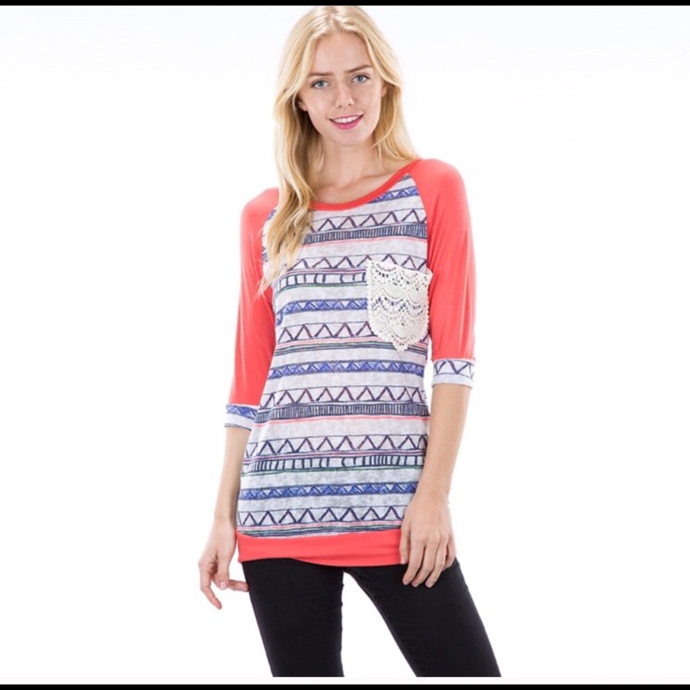 3/4 sleeve raglan top