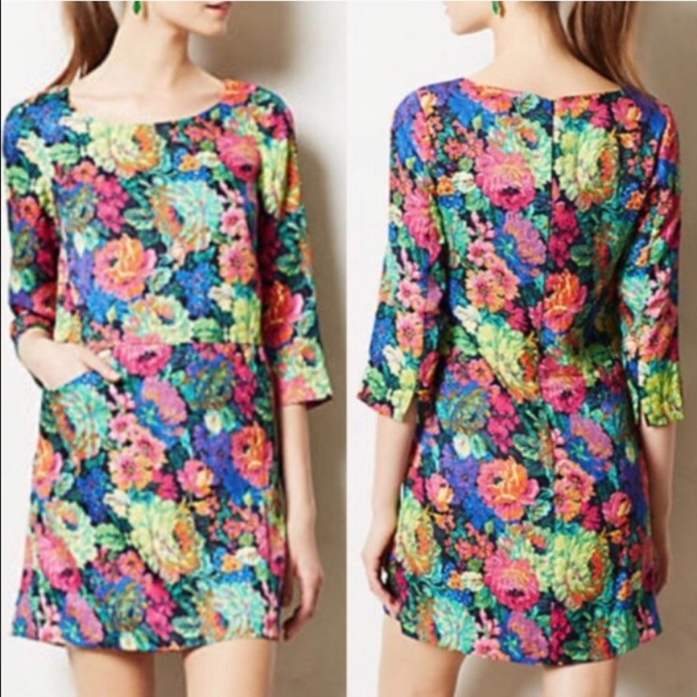 Anthropologie tropical shift dress