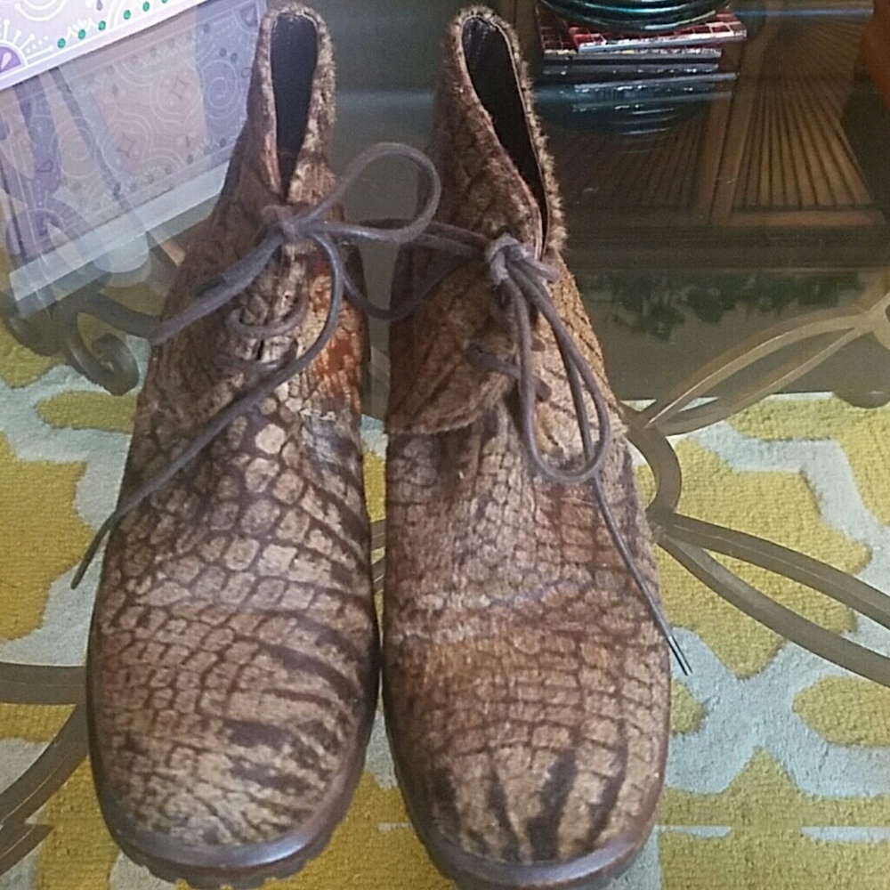 Animal print booties