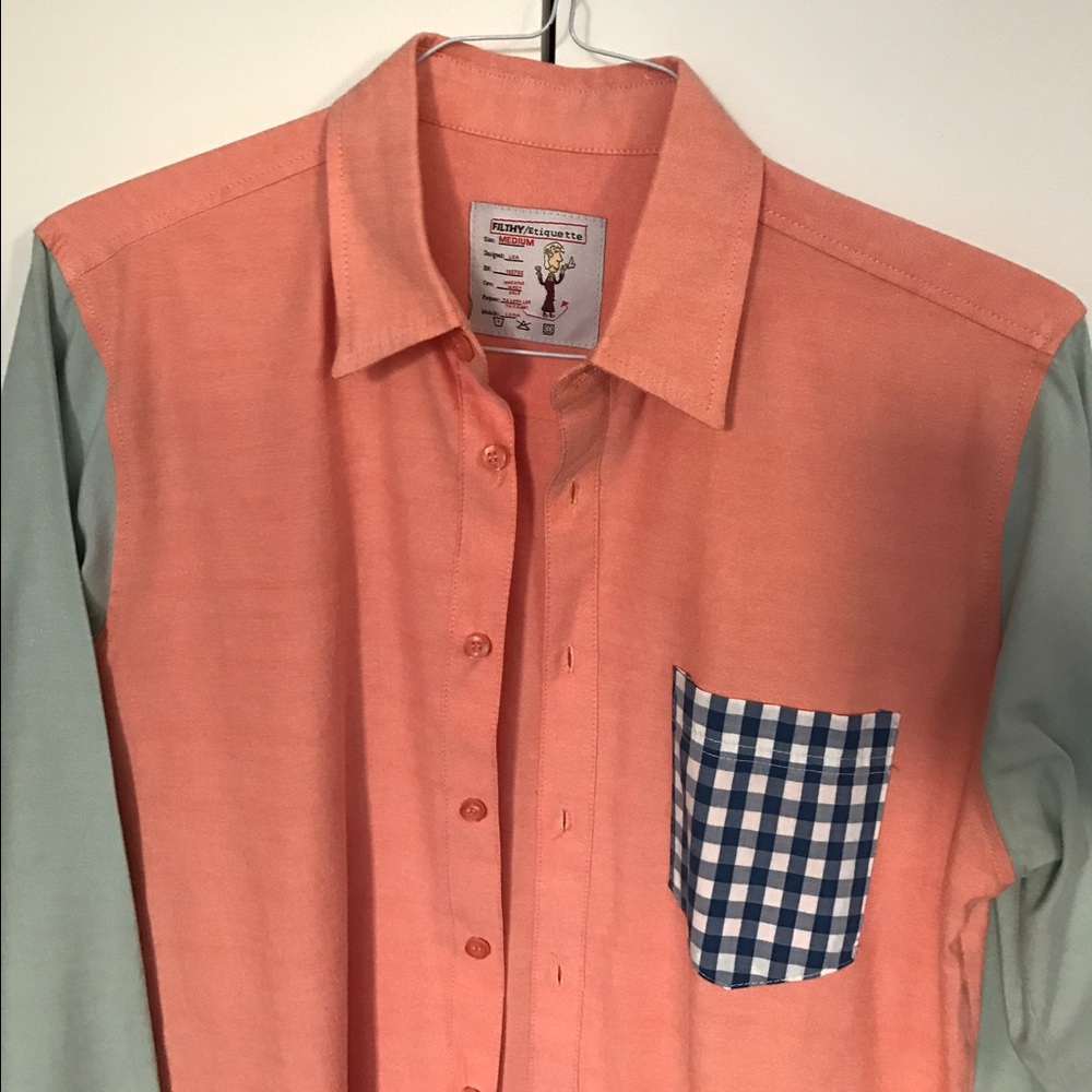 Filthy Etiquette pastel button down shirt like new