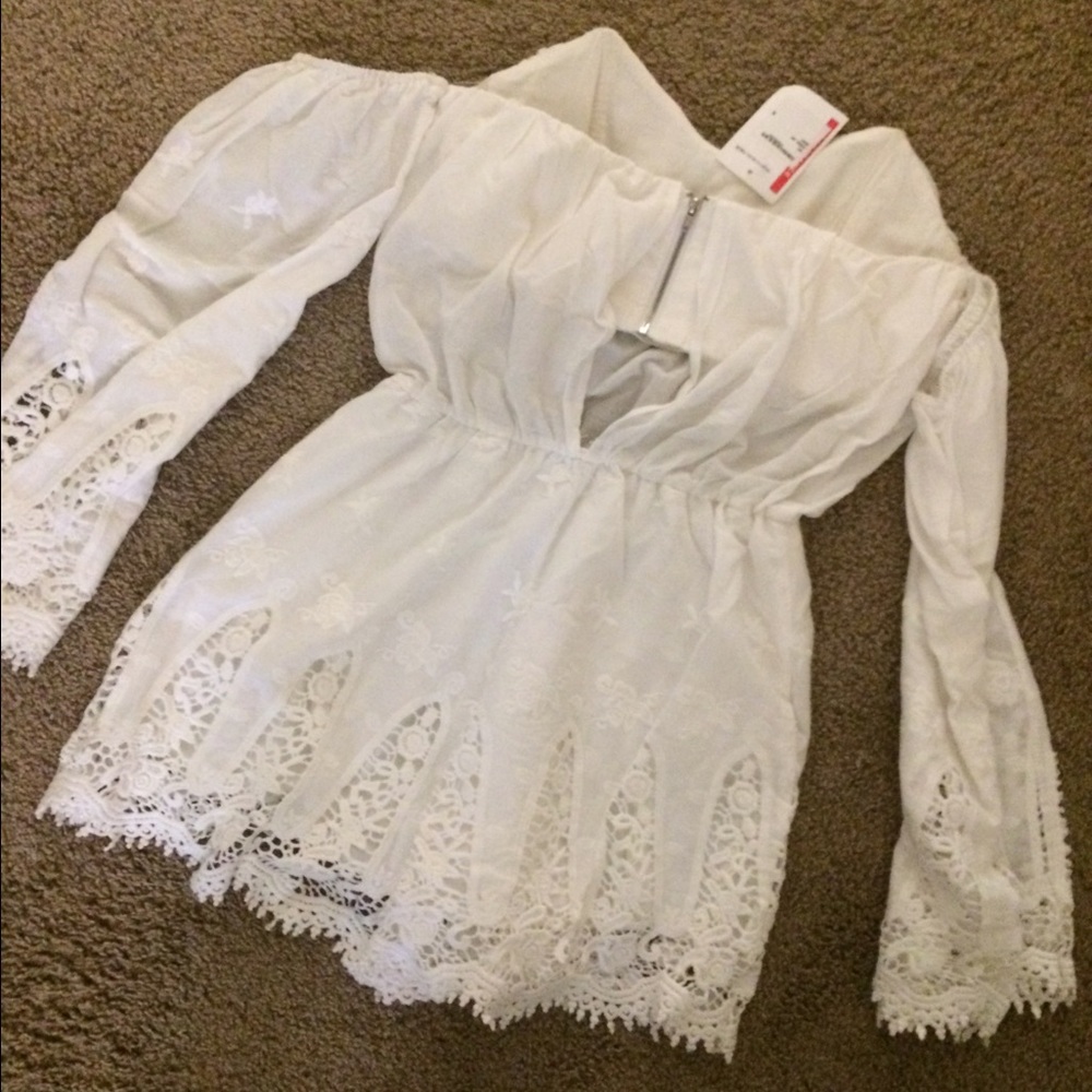 Strapless white romper - Picture 2 of 2