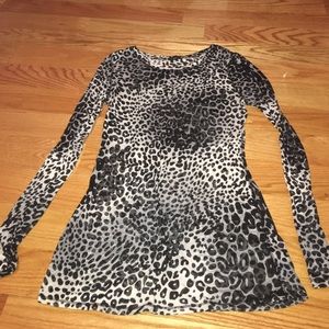 Leopard print sheer shirt