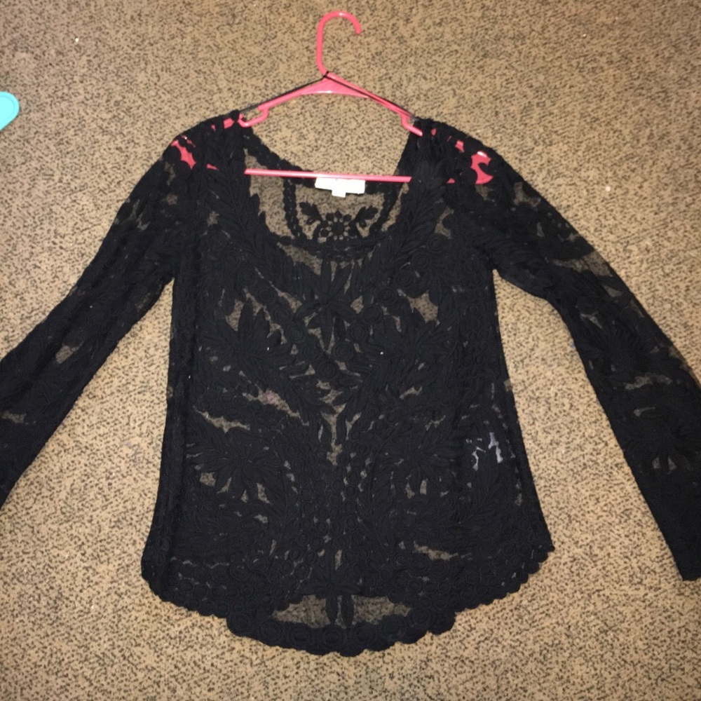 Black lace blouse