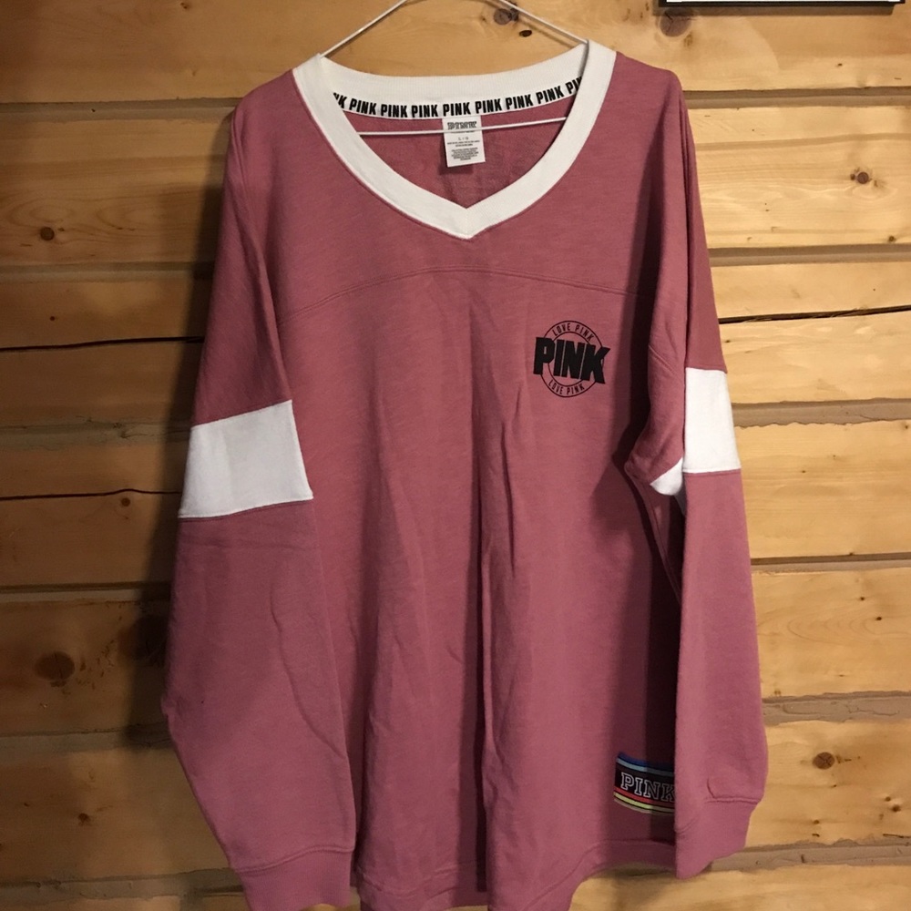 Pink varsity long sleeve