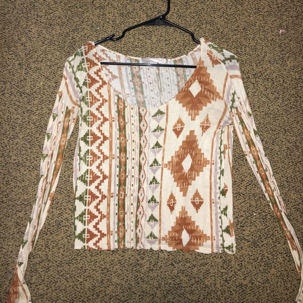 Tribal print crop top