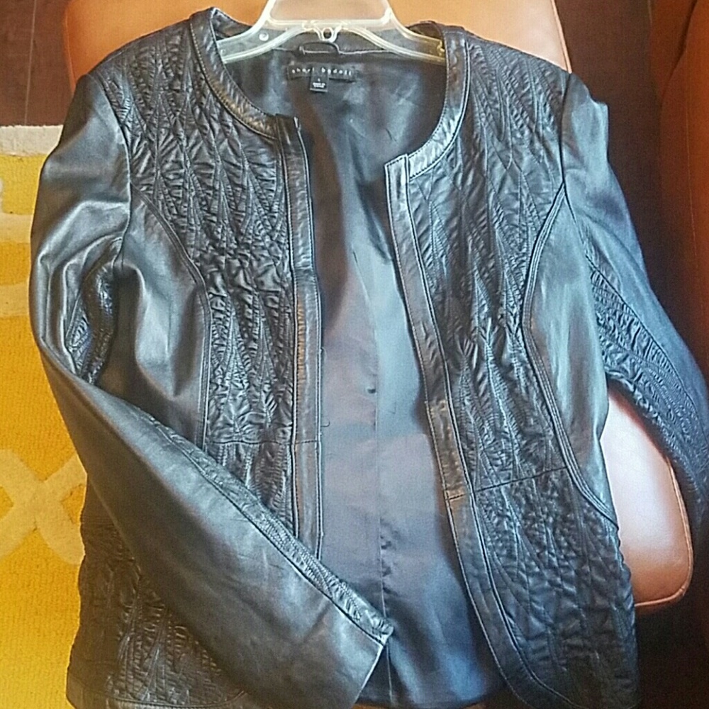 Lambskin black leather jacket