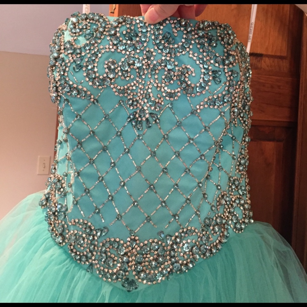 Strapless Sherri Hill formal gown
