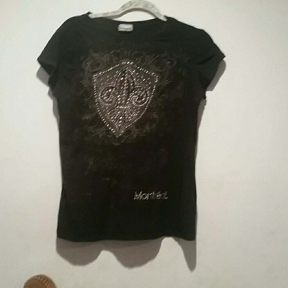 Black rhinestone tshirt