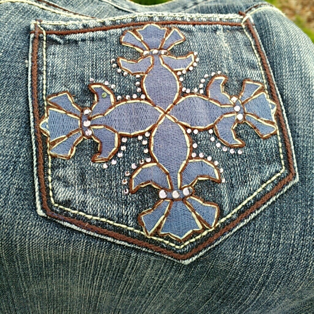 Ladies western style Petrol jeans