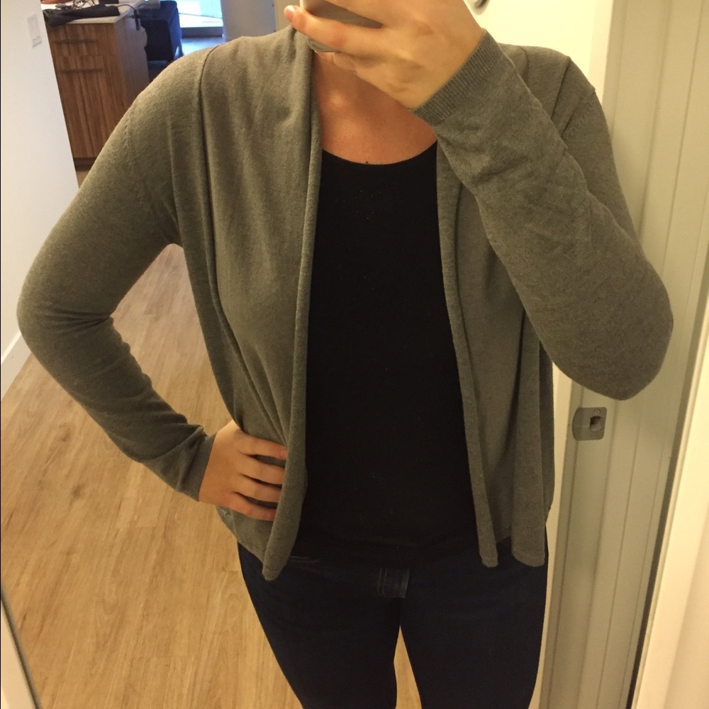 Gray open sweater
