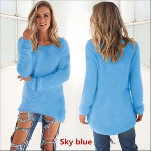 Fuzzy sky blue sweater, never been worn