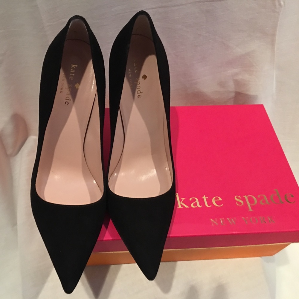Kate Spade black suede licorice shoes