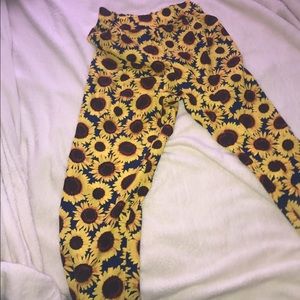 Floral silk joggers