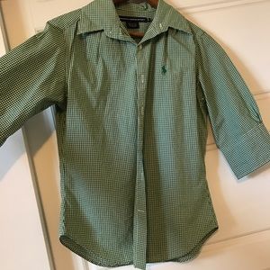 3/4 Sleeve Ralph Lauren Green shirt NWOT