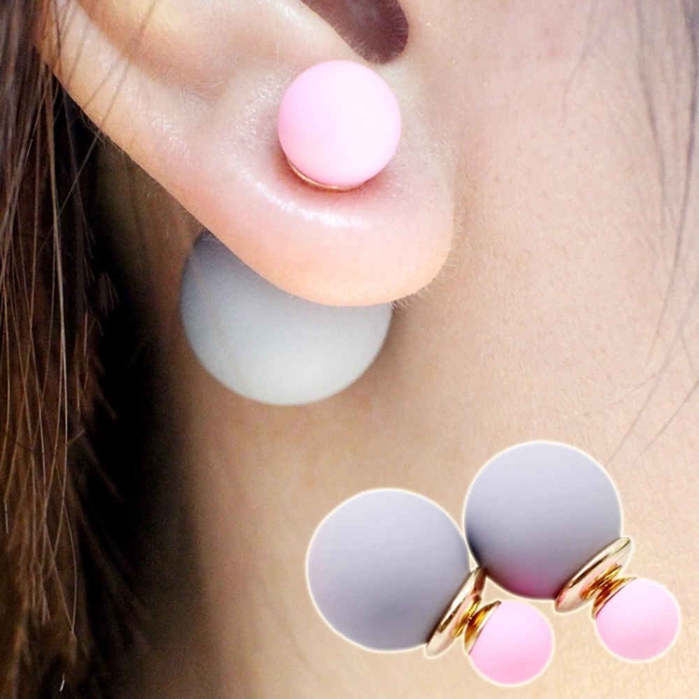Double faux pearl earrings