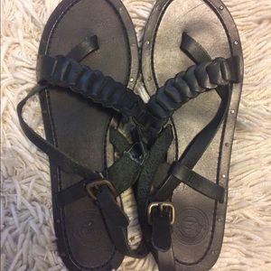 Black Leather Zara Sandals