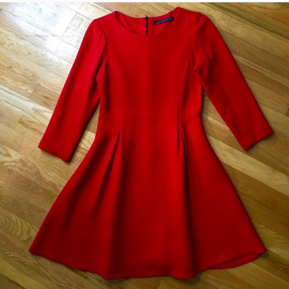 Zara Woman Red Skater Dress