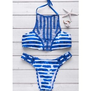 Crochet High Neck Bikini