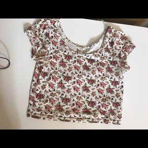 Pink Floral Crop Top