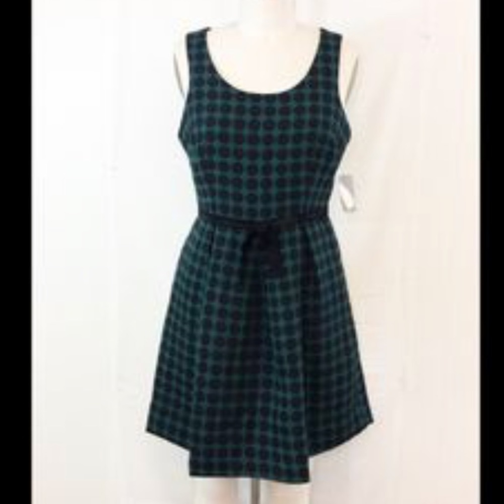 Polka Dot Black & Green Dress - Picture 7 of 7