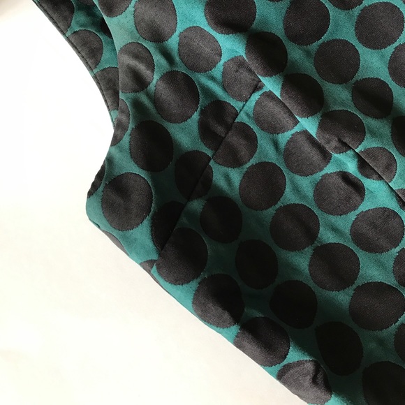 Polka Dot Black & Green Dress - Picture 6 of 7