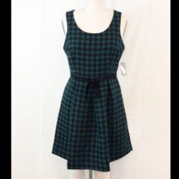 Polka Dot Black & Green Dress - Picture 7 of 7