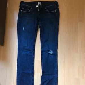 True religion ripped bootcut jeans