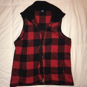 Chaps Red Checkered Vest