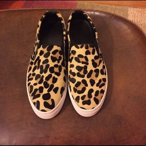 Leopard slip on sneakers!