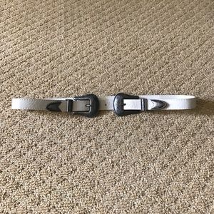 White Double Buckle Belt