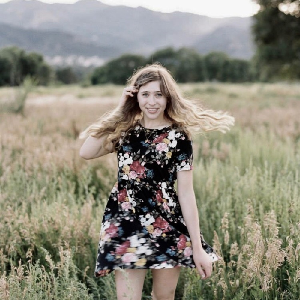 Forever 21 Black Floral Babydoll Dress