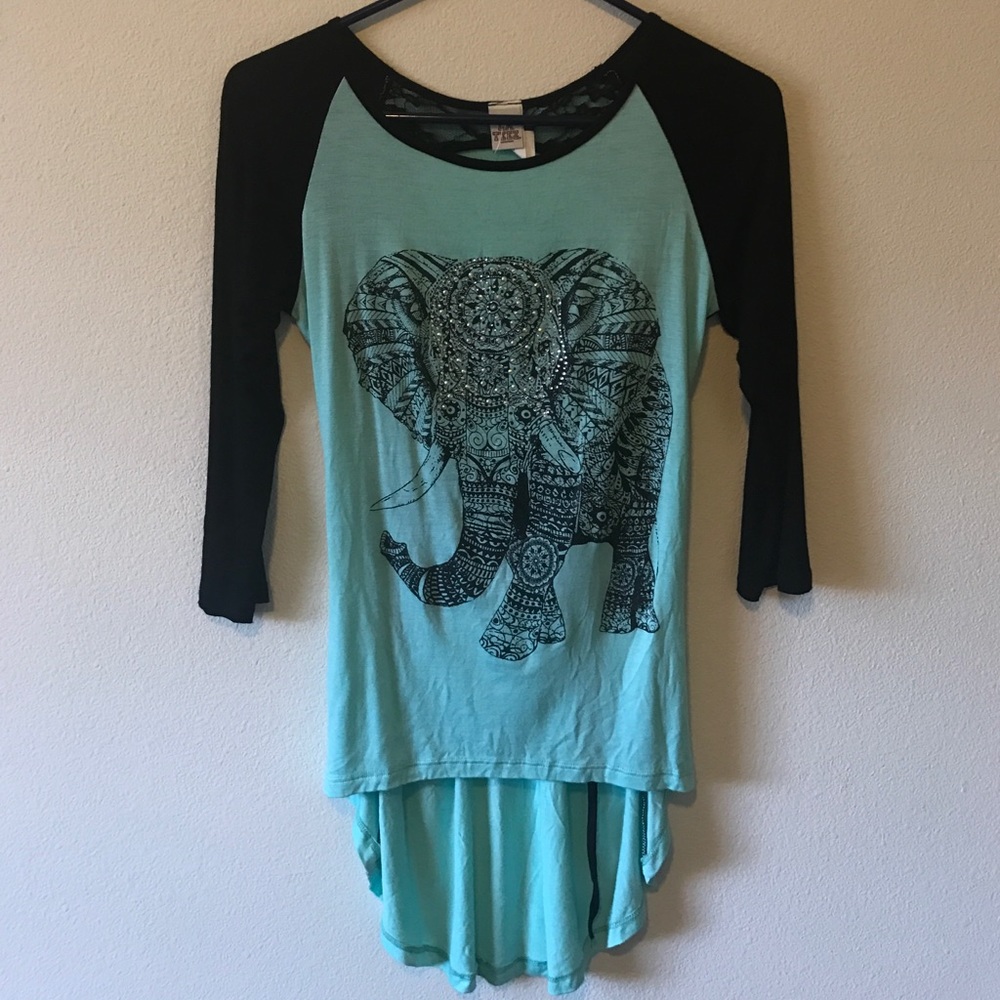 Sequin elephant top