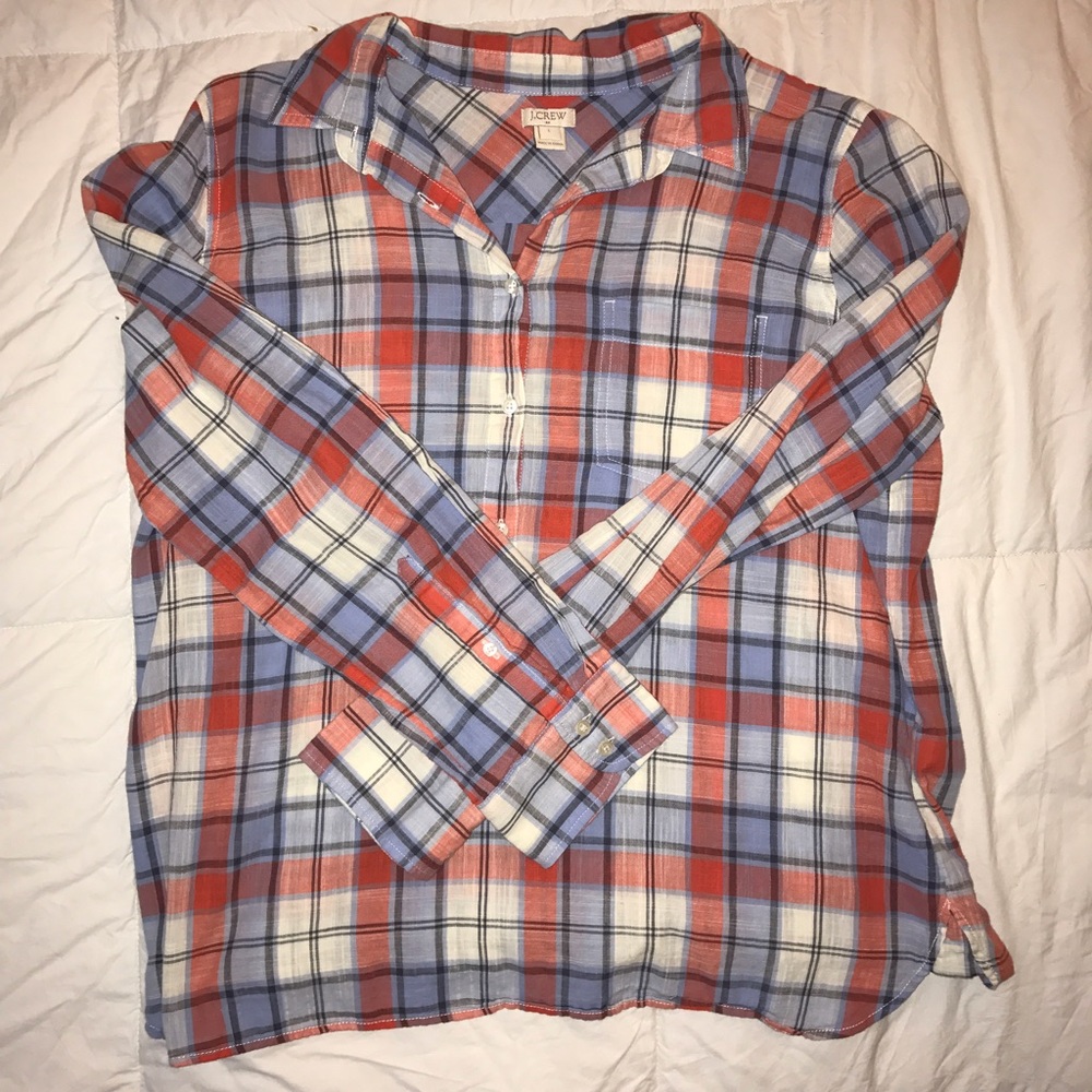 Jcrew Plaid Collared Shirt