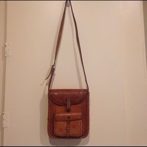 Boho crossbody leather bag