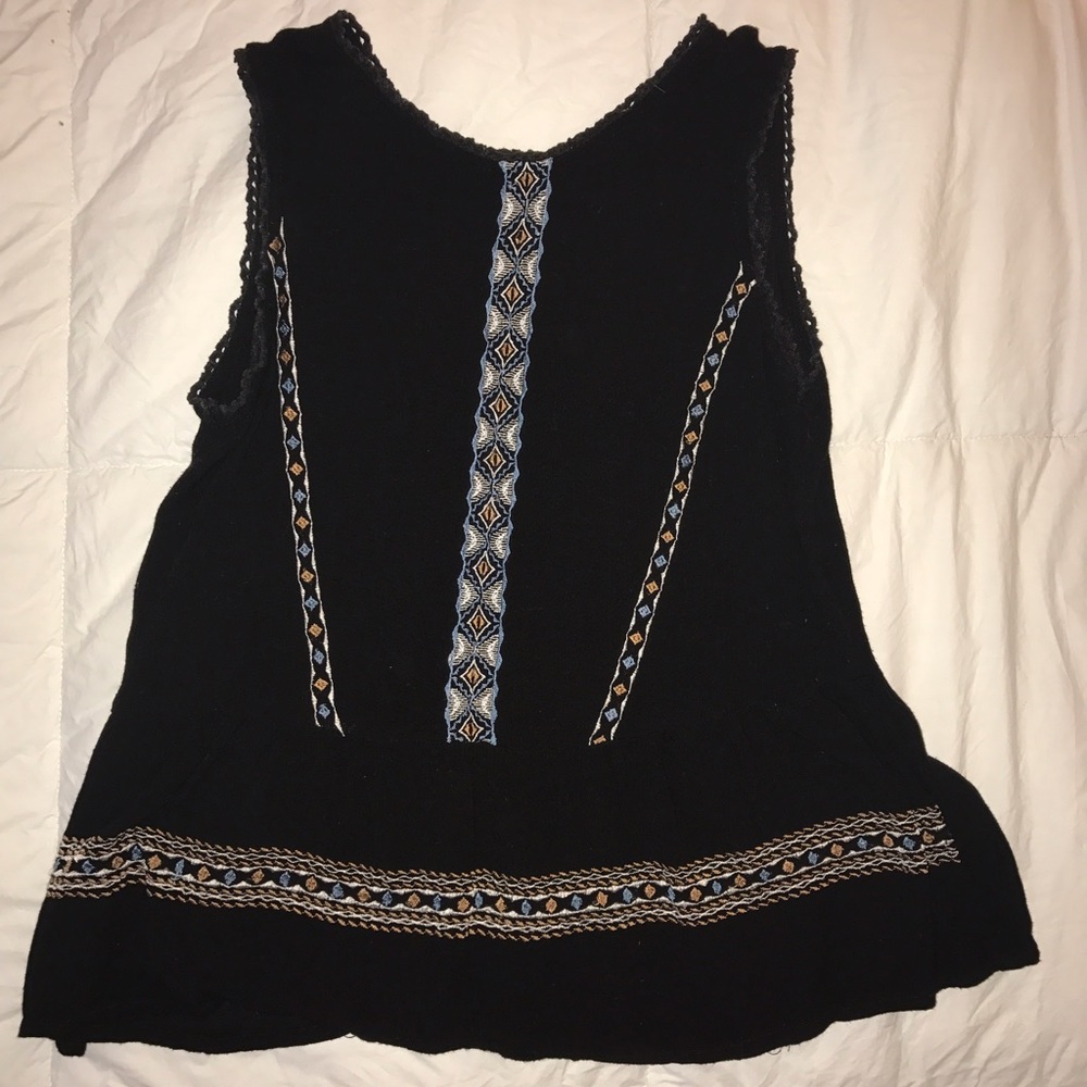 Tribal Print Embroidered Tank