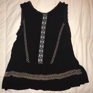 Tribal Print Embroidered Tank