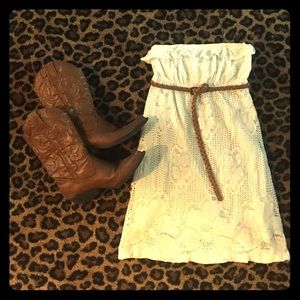 White lace forever 21 strapless dress