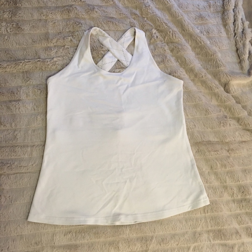 Lululemon cross back white tank top