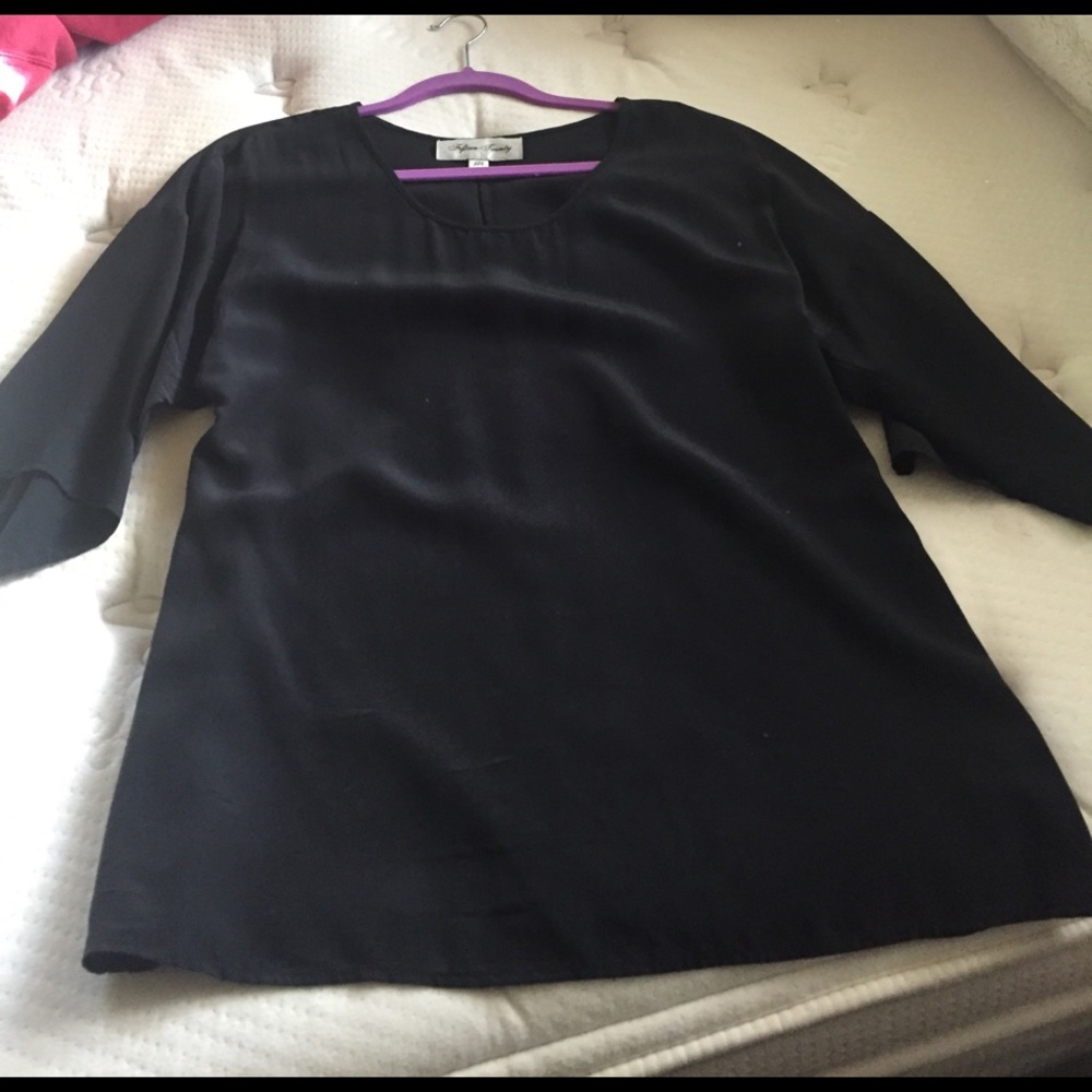 Black bell sleeve top