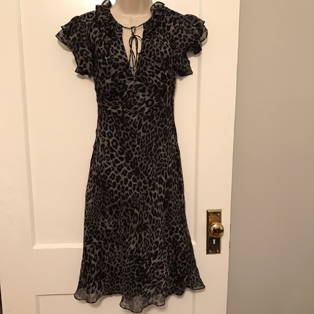 SALE - leopard silk dress DVF