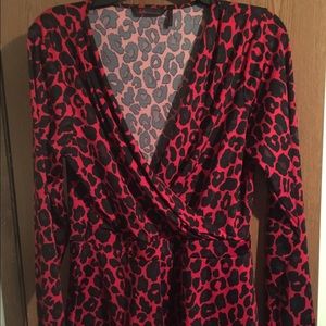 Women's red leopard print top