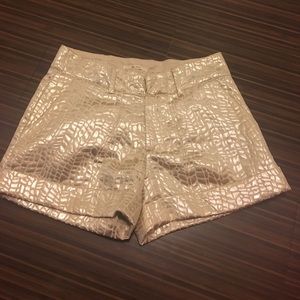 Metallic Gold Animal Print Shorts