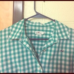Vineyard Vines Green Gingham Button Down