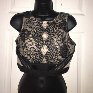 Sheer Top W/ Lace over lay